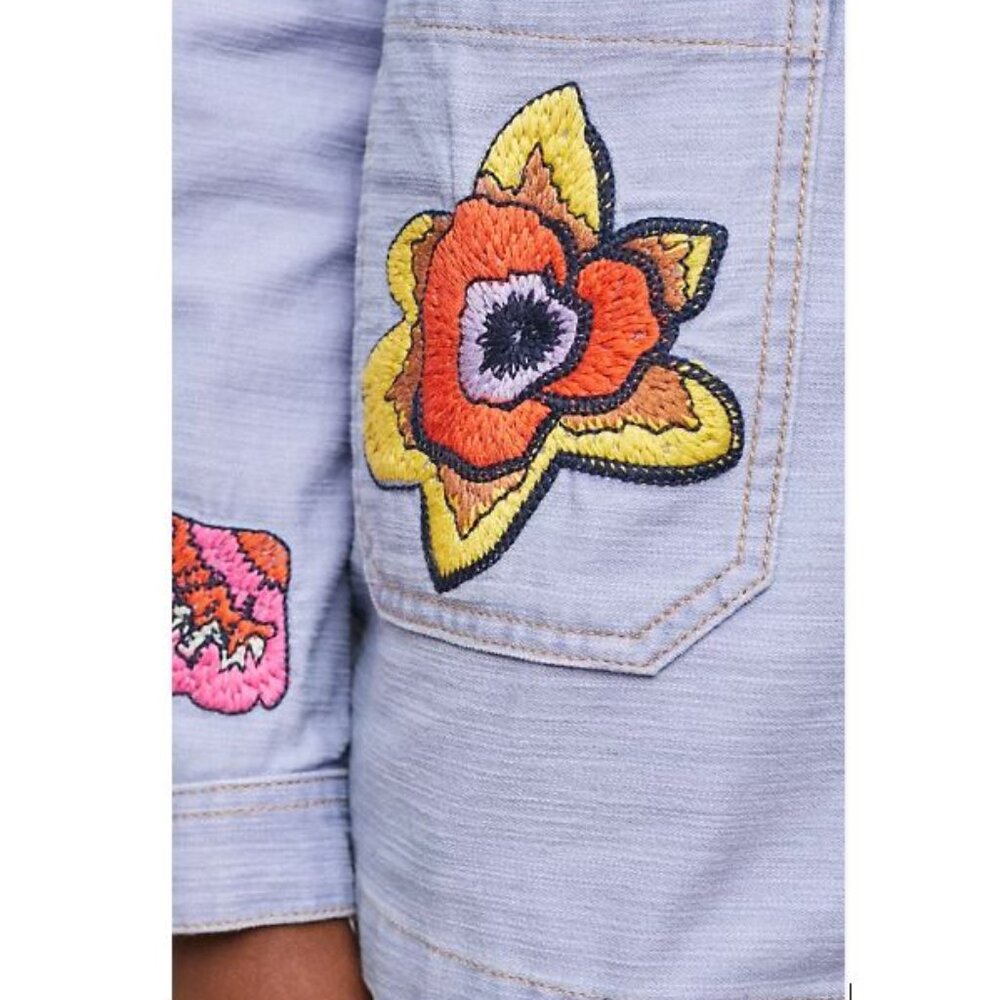 Anthropologie Embroidered Patch Jacket in Lavender – Size Small - NWOT - Picture 4 of 8